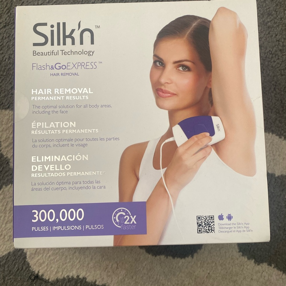 NWT Silk'n Flash&Go EXPRESS Hair Removal Device - White & Purple